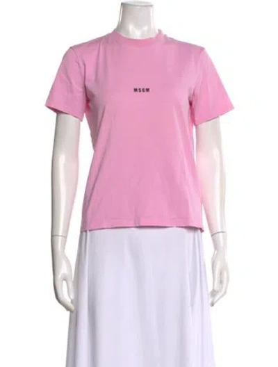 Pre-owned Msgm Crew Neck Short Sleeve T-shirt In Pink