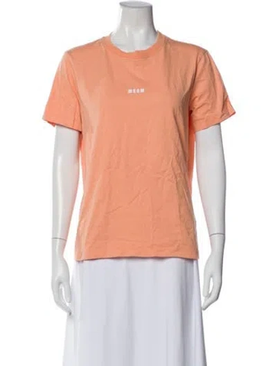 Pre-owned Msgm Crew Neck Short Sleeve T-shirt In Pink