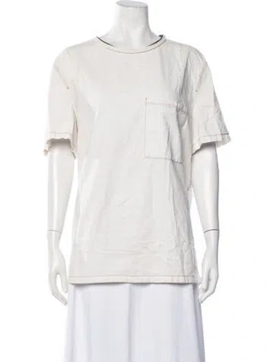 Pre-owned Msgm Crew Neck Short Sleeve T-shirt In White