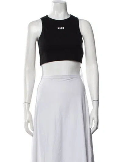 Pre-owned Msgm Crew Neck Sleeveless Crop Top In Pink