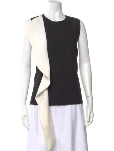 Pre-owned Msgm Crew Neck Sleeveless Top In Black