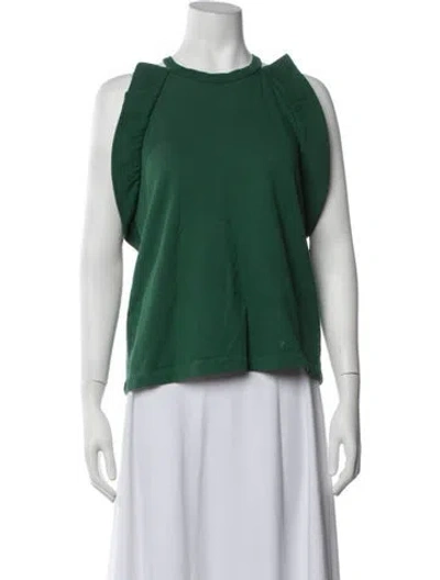 Pre-owned Msgm Crew Neck Sleeveless Top In Green
