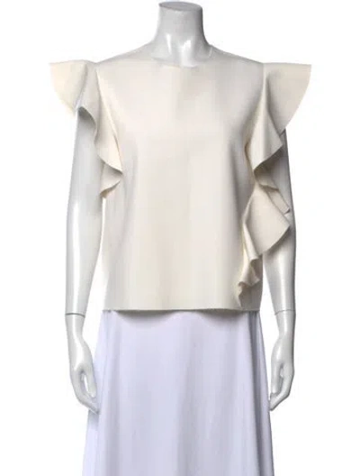 Pre-owned Msgm Crew Neck Sleeveless Top In Neutral
