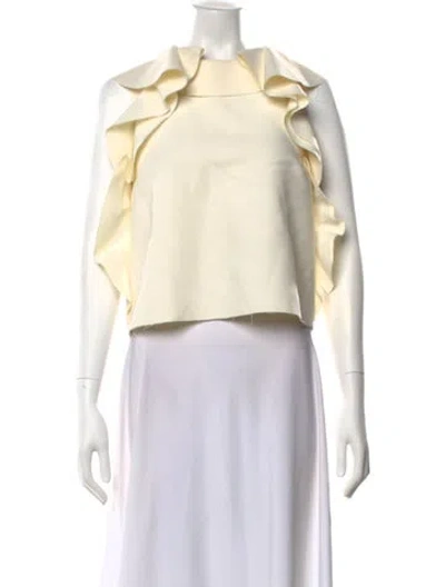 Pre-owned Msgm Crew Neck Sleeveless Top In Neutral