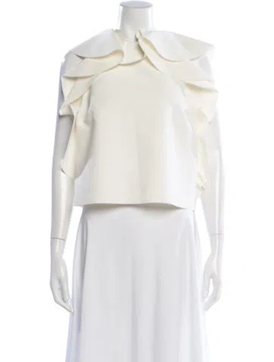 Pre-owned Msgm Crew Neck Sleeveless Top In Neutral