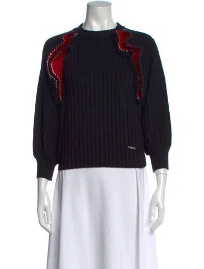 Pre-owned Msgm Crew Neck Sweater In Black