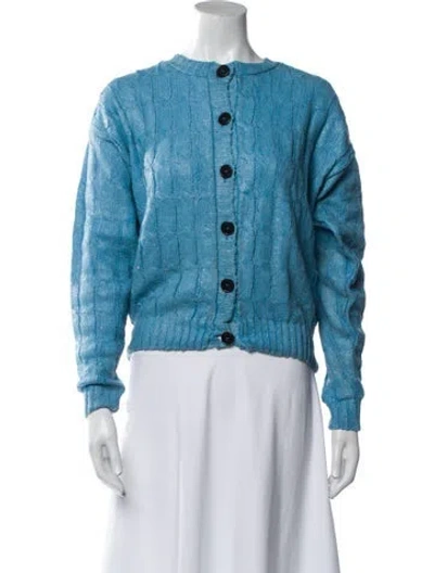 Pre-owned Msgm Crew Neck Sweater In Blue