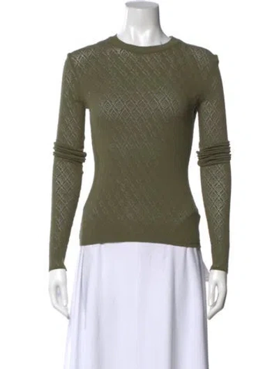 Pre-owned Msgm Crew Neck Sweater In Green