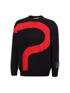 Msgm Logo Appliqué Patched Sleeve Jumper In Black