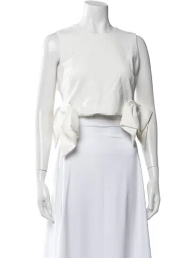 Pre-owned Msgm Crew Neck Sweater In White