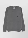 Msgm Crew Neck Sweater With Ribbed Cuffs And Hem In Gray