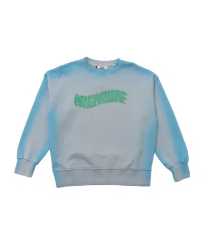 Msgm Crew Neck Sweatshirt In Blue