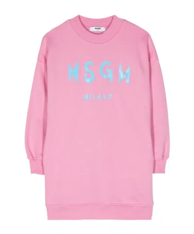 Msgm Crew Neck Sweatshirt In Pink