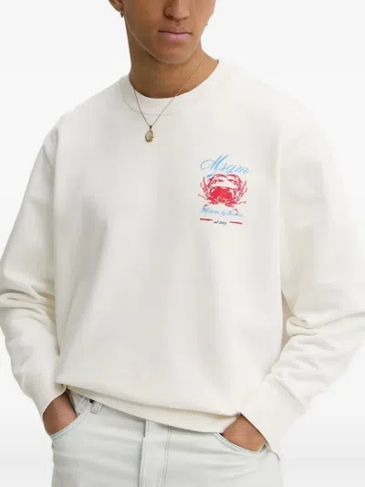 Msgm Crew-neck Sweatshirt In White
