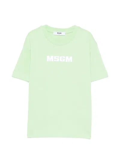 Msgm Crew-neck T-shirt In Green