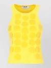 Msgm Crewneck Sleeveless Top Paillettes In Yellow