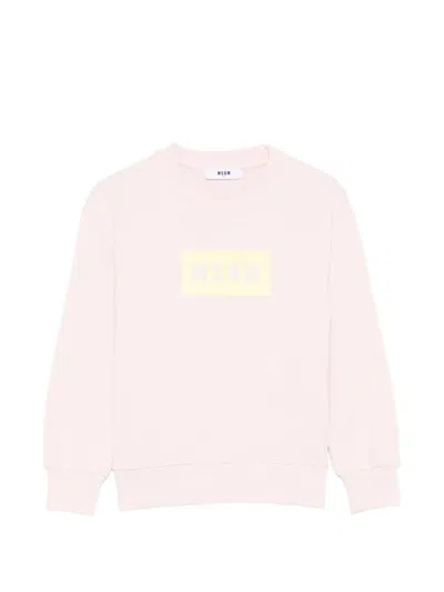 Msgm Kids' Crewneck Sweatshirt In Pink