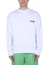 Msgm Logo Printed Crewneck Sweatshirt In White
