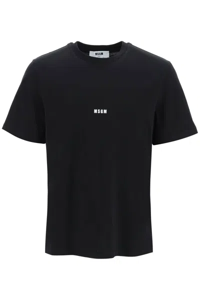 MSGM CREWNECK T-SHIRT FEATURING MICRO LOGO PRINT