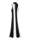 Msgm Crinkled Cotton Blend Maxi Dress In Black