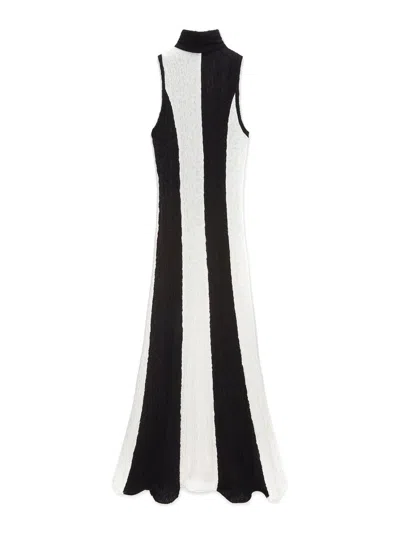Msgm Crinkled Cotton Blend Maxi Dress In Black