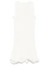 Msgm White Dress With Peplum Design And Hidden Back Closure In Cotton Blend Woman In White