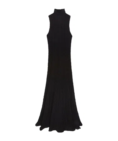 MSGM MSGM CRINKLED MOCK NECK MAXI DRESS