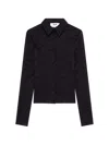 Msgm Crinkled-effect Ruffled Shirt In Black