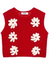 Msgm Crochet-knit Top In Red