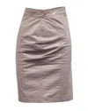 Msgm Crocodile Effect Pencil Skirt In Pink Cotton In Pink
