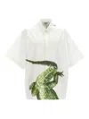 Msgm Crocodile Shirt In White