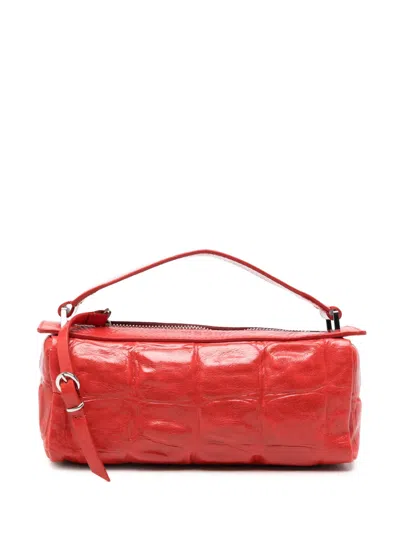 Msgm Tote Bag Mit Kroko-optik In Red