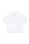 Msgm Cropped Button-up Shirt In White
