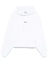 Msgm Cropped Hoodie With Drawstring Hood In White