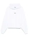 Msgm Cropped Hoodie With Drawstring Hood In White