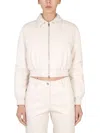 Msgm Collared Neck Jacket Elasticated Hem In Pink