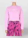 Msgm Cropped Knitwear Logo Cross-neck