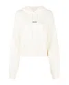 Msgm Cropped Logo-print Hoodie In White