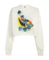 Msgm Cropped Long-sleeve Sweatshirt In White