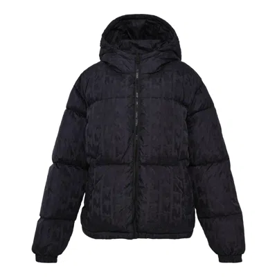 Msgm Cropped Puffer Jacket In Blue