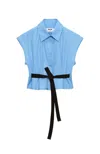 Msgm Cropped Shirt With Classic Collar