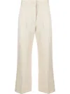 Msgm Pleated Trousers With Back Pocket And Belt Loops In Neutrals