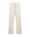 Msgm High-waisted Relaxed-fit Trousers In White