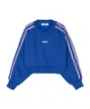 Msgm Cropped Sweatshirt In Blue