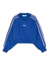 Msgm Cropped Sweatshirt In Blue