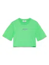 Msgm Cropped T-shirt In Green