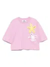 Msgm Cropped T-shirt In Pink