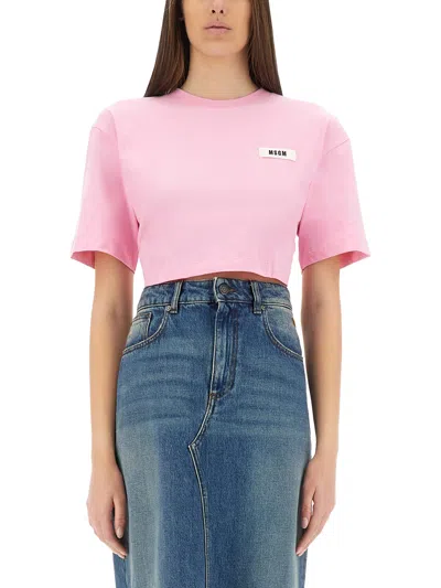 MSGM CROPPED T-SHIRT