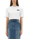 Msgm Cropped T-shirt In White
