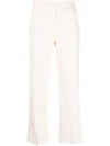Msgm High-waisted Cropped Trousers In Nude